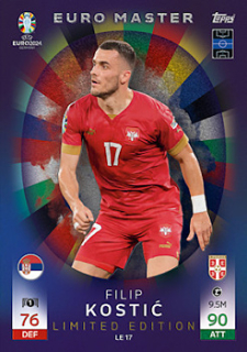 Filip Kostic Serbia Topps Match Attax EURO 2024 Euro Master Limited Edition #LE17